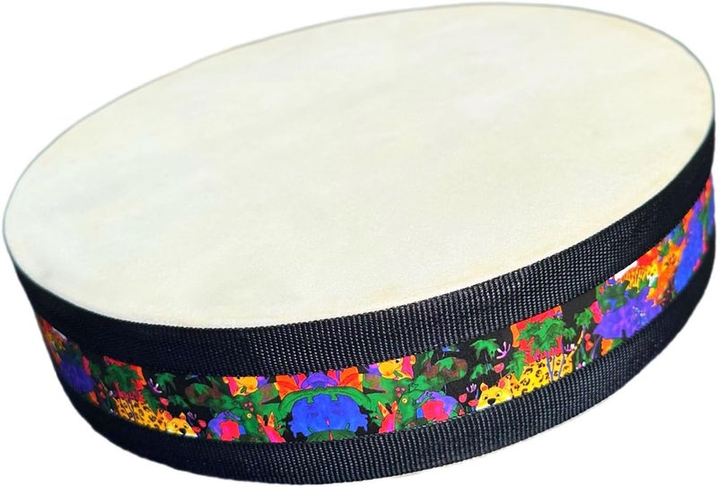 RUOSWTE 10'' Handmade Wooden Sheepskin Ocean Drum Simulates the Sound of Ocean Waves, Healing Instrument for Meditative Recreation, Yoga Meditation, Relaxation and Stress Release. - Image 3